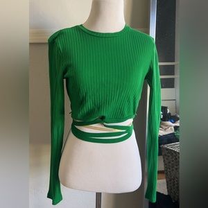 ZARA worn once long sleeve green top